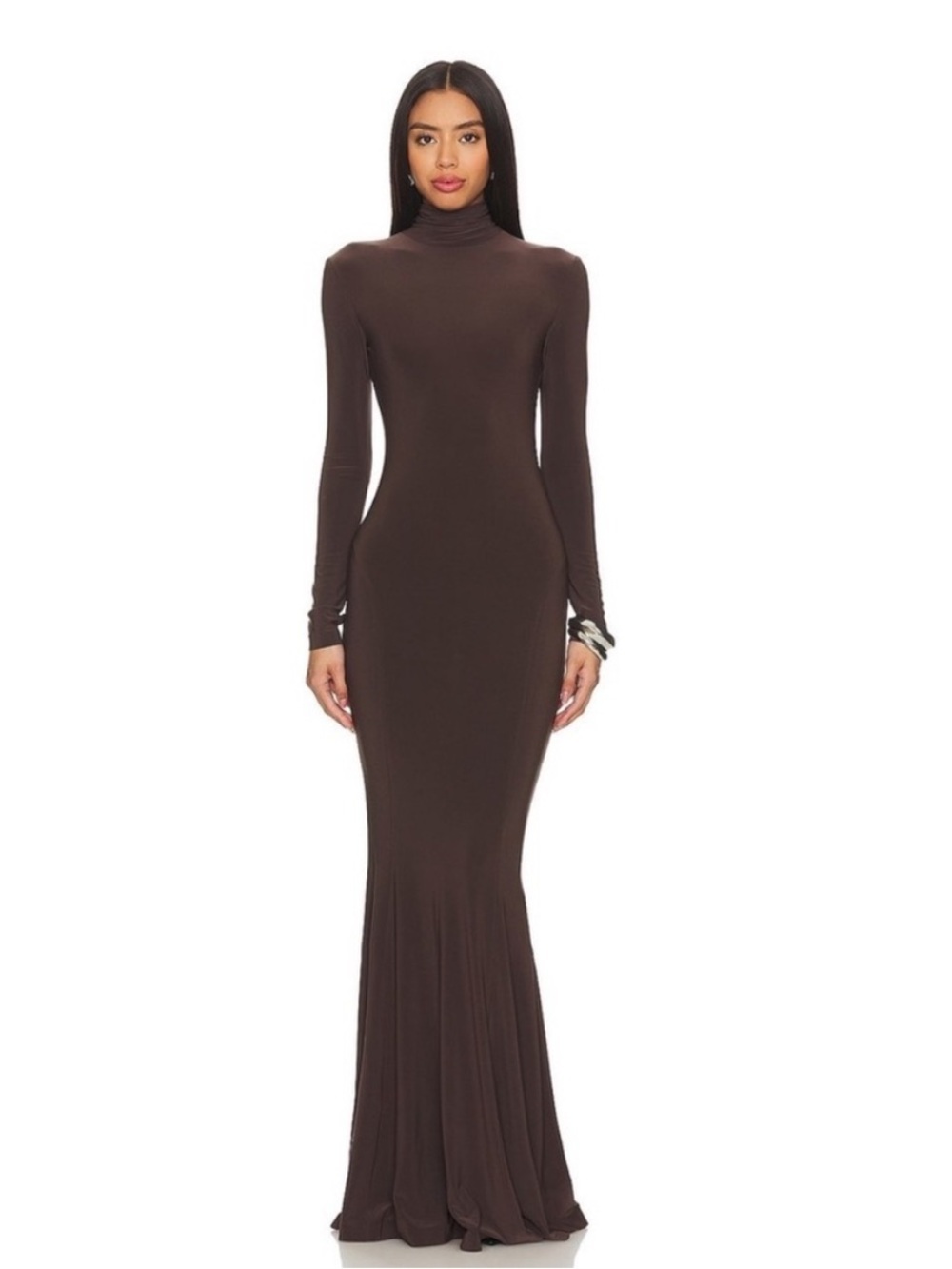 Norma Kamali x REVOLVE Fishtail Gown in Chocolate